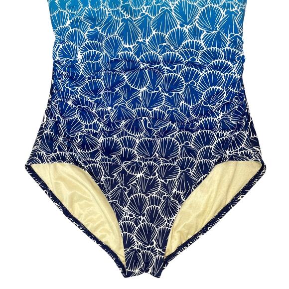 Miraclesuit x Talbots High Neck One Piece Swimsuit Ombré Shells Size 16 Pool NEW - Picture 5 of 13
